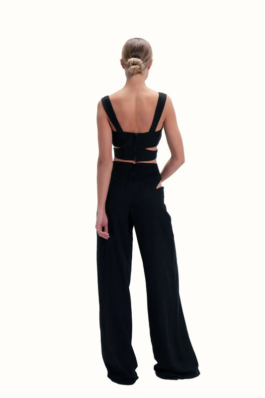 Linen Pants with Side Cut-Out Detail LUCE