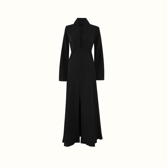 LUCE low cut maxi linen dress