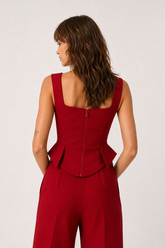 Soft Corset Top with Side PeplumLUCE