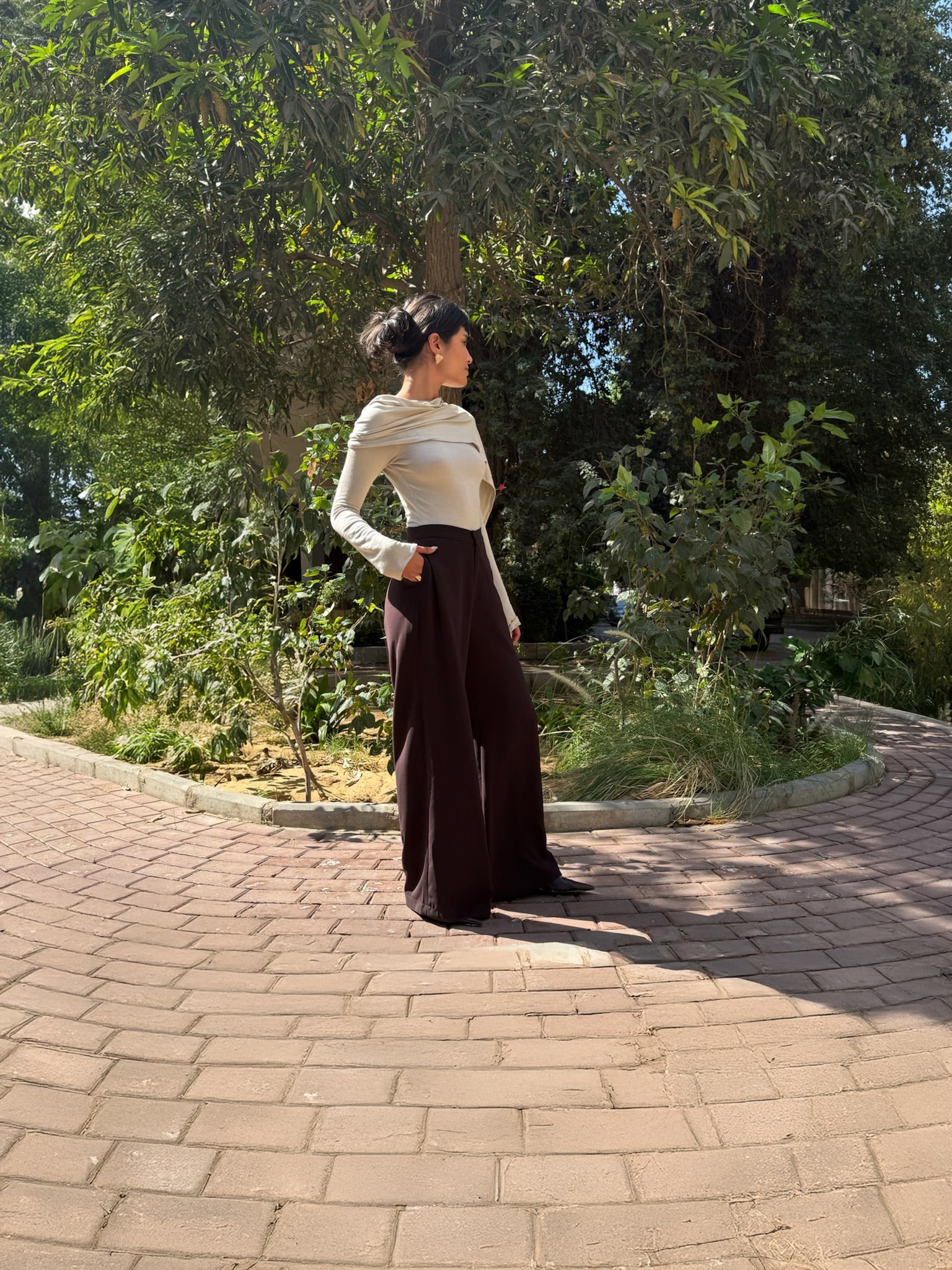 the LUCE cotton blend jersey scarf top