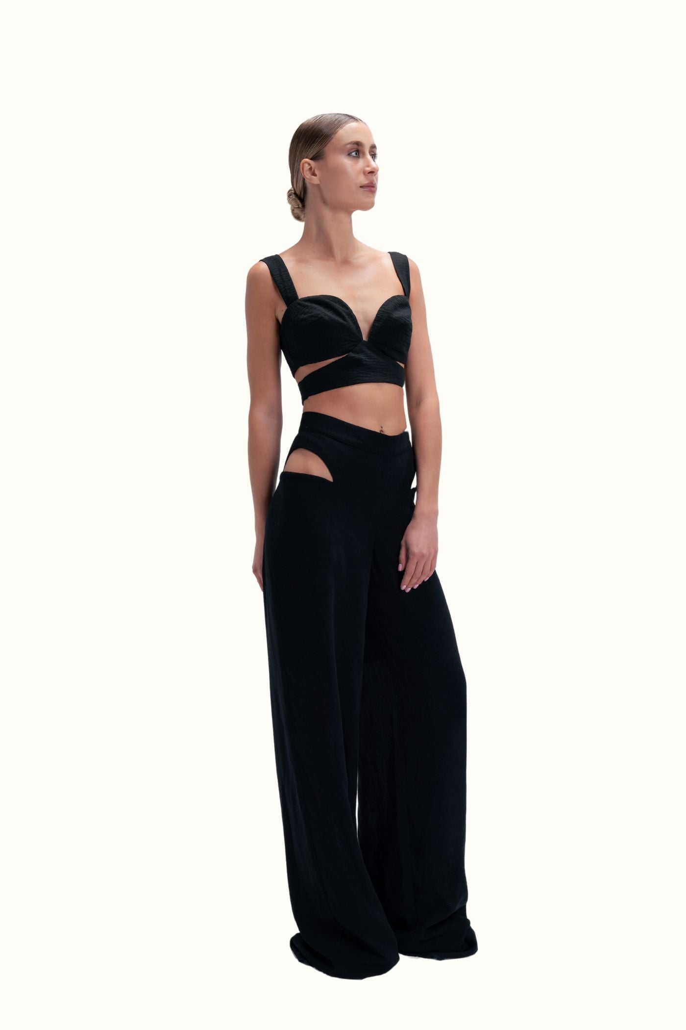 black linen set LUCE