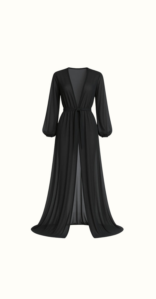 Silk Chiffon Sheer Robe