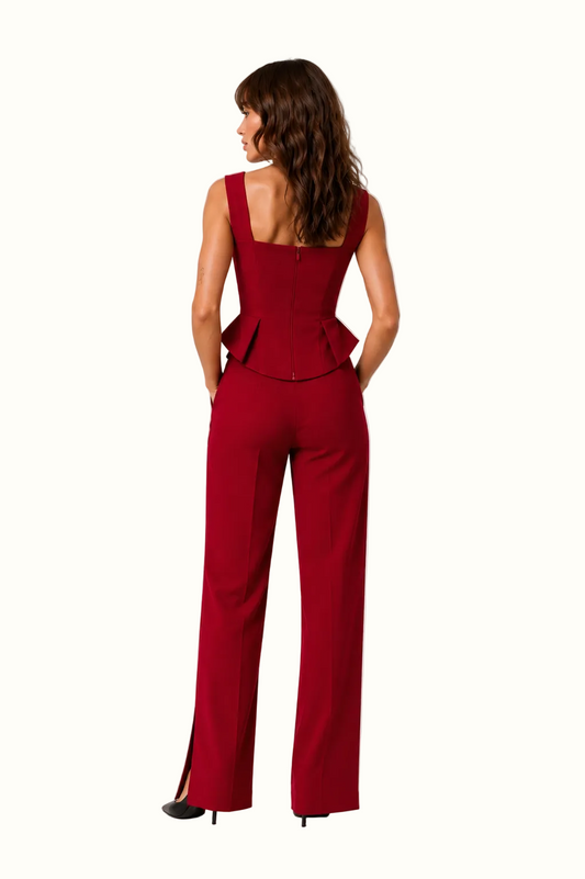Wide Leg Tailored Pants with Side-SlitLUCE