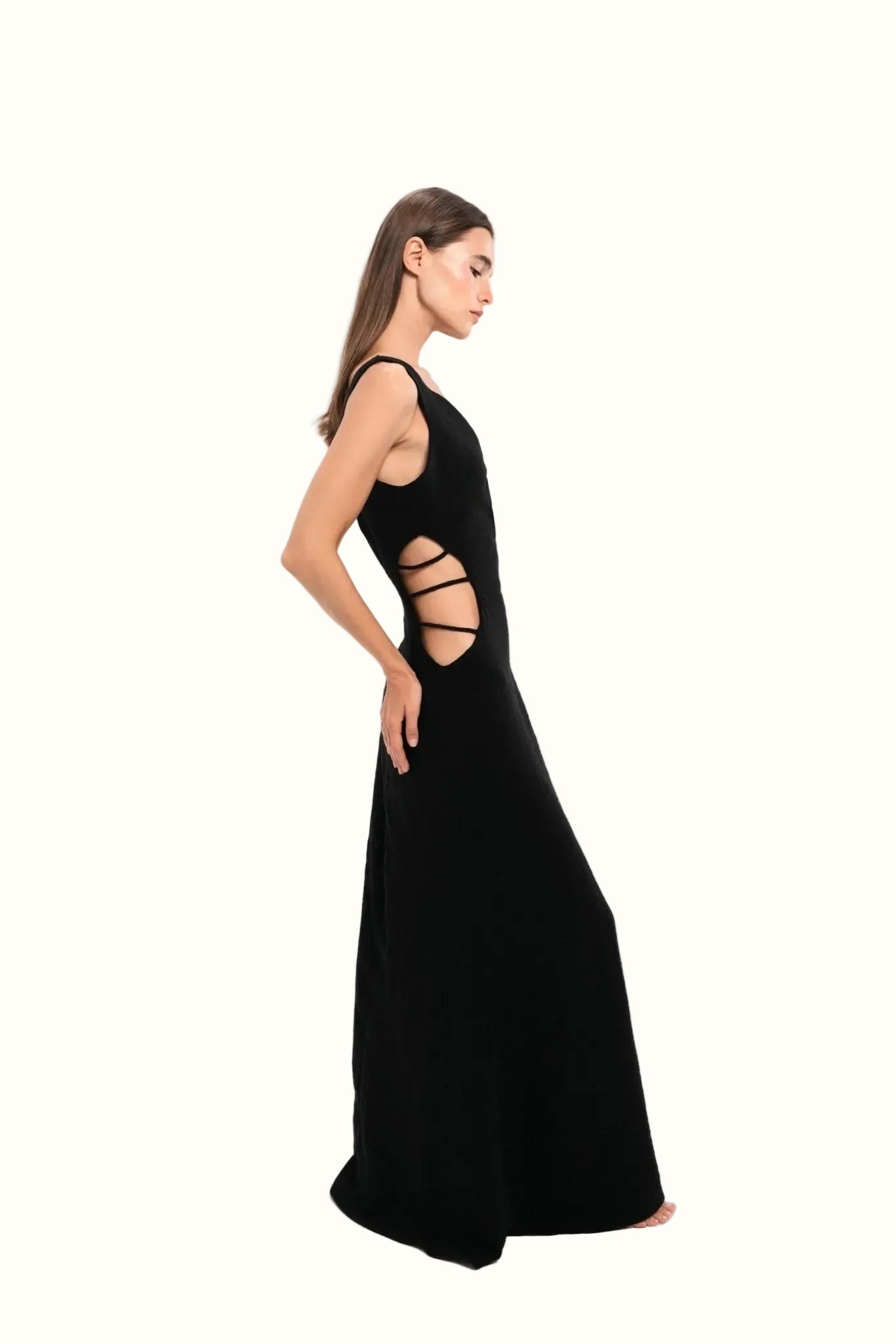 Cutout Linen Maxi Dress - LUCE