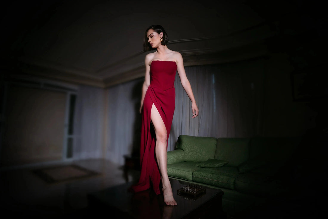 LUCE red dress, prêt-à-couture collection
