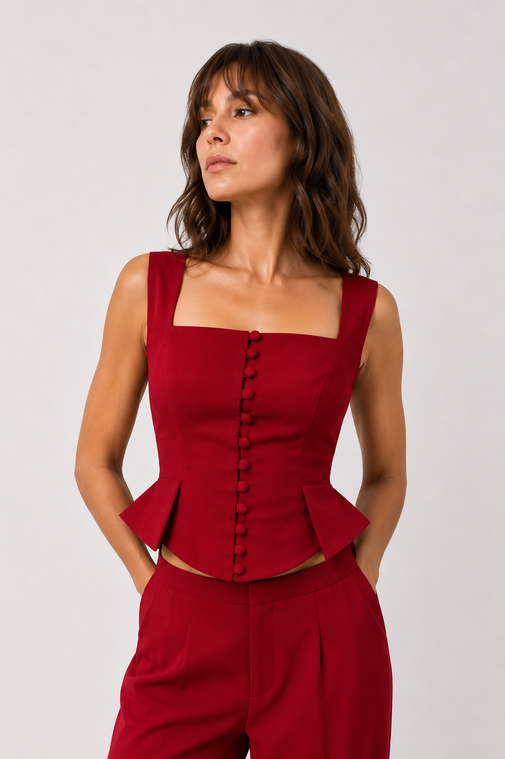 Soft Corset Top with Side PeplumLUCE