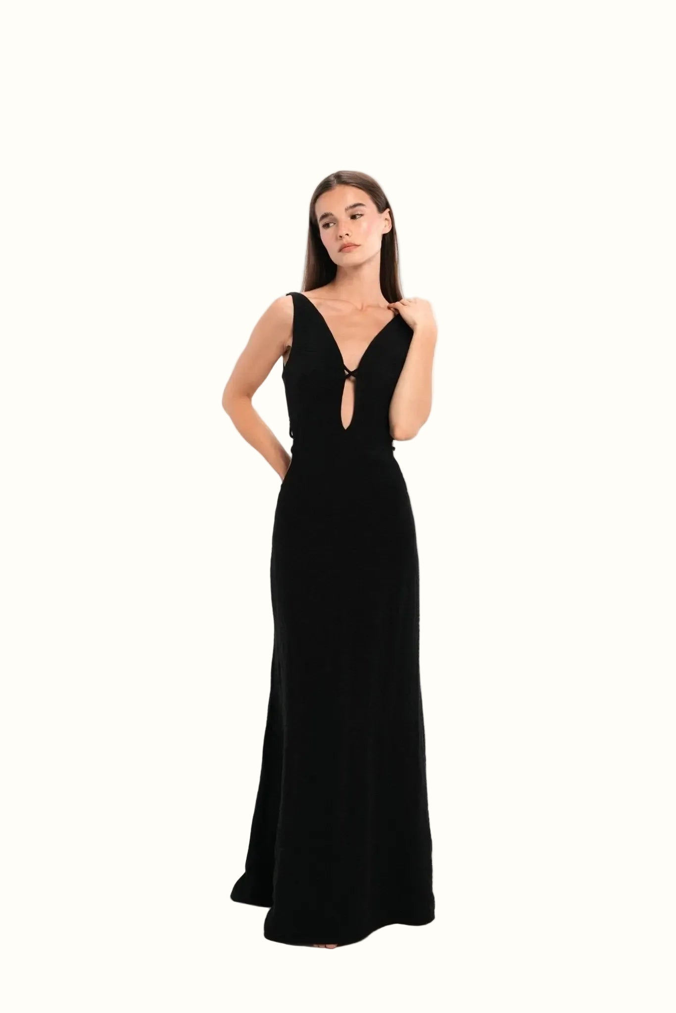 Cutout Linen Maxi Dress - LUCE