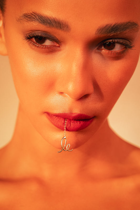 LUCE signature Line Chain Gold Earrings