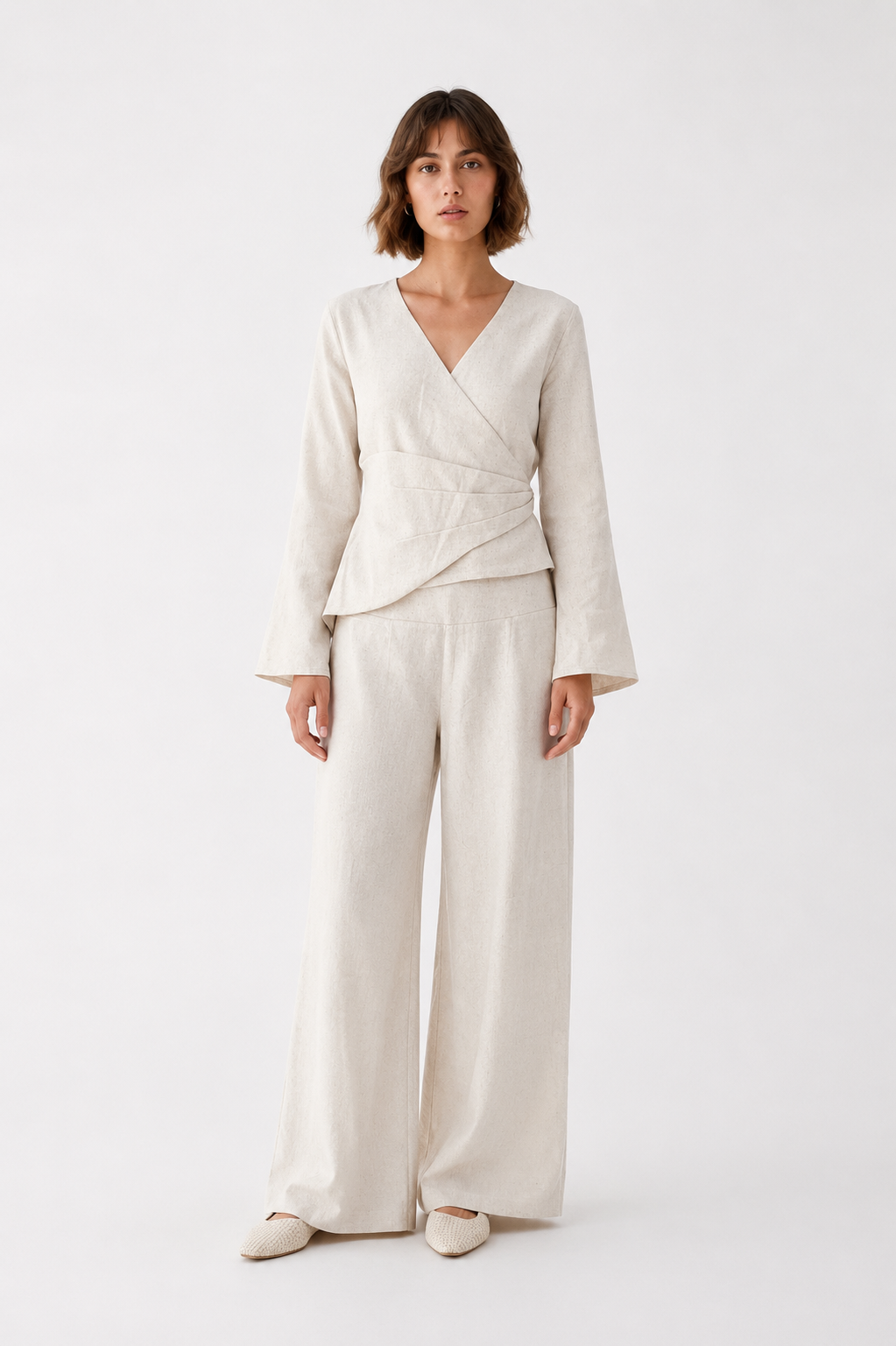Solène Asymmetric Wrap TopLUCE