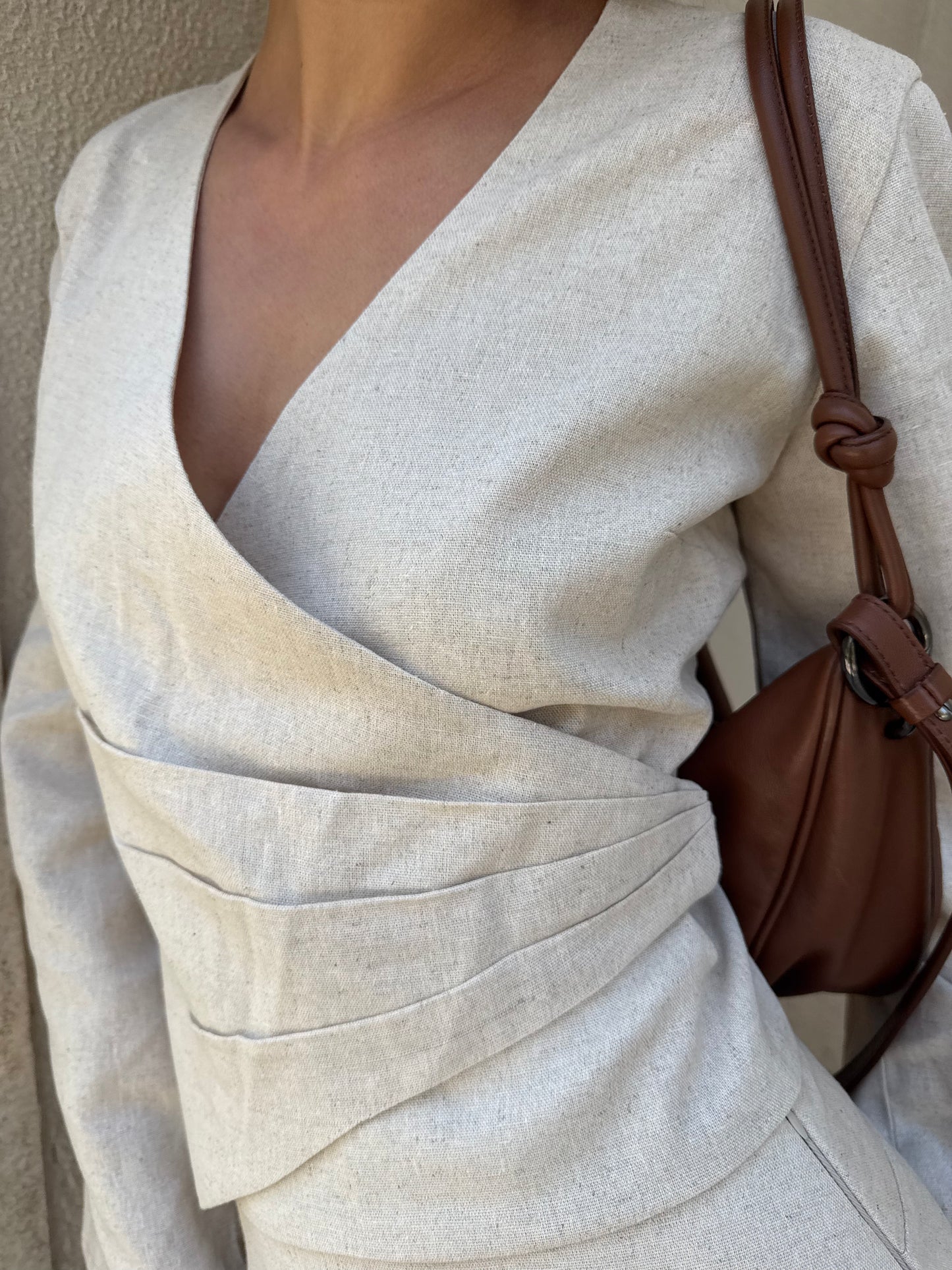 Solène Asymmetric Wrap TopLUCE