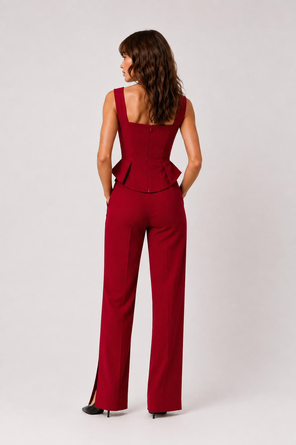 Wide Leg Tailored Pants with Side-SlitLUCE