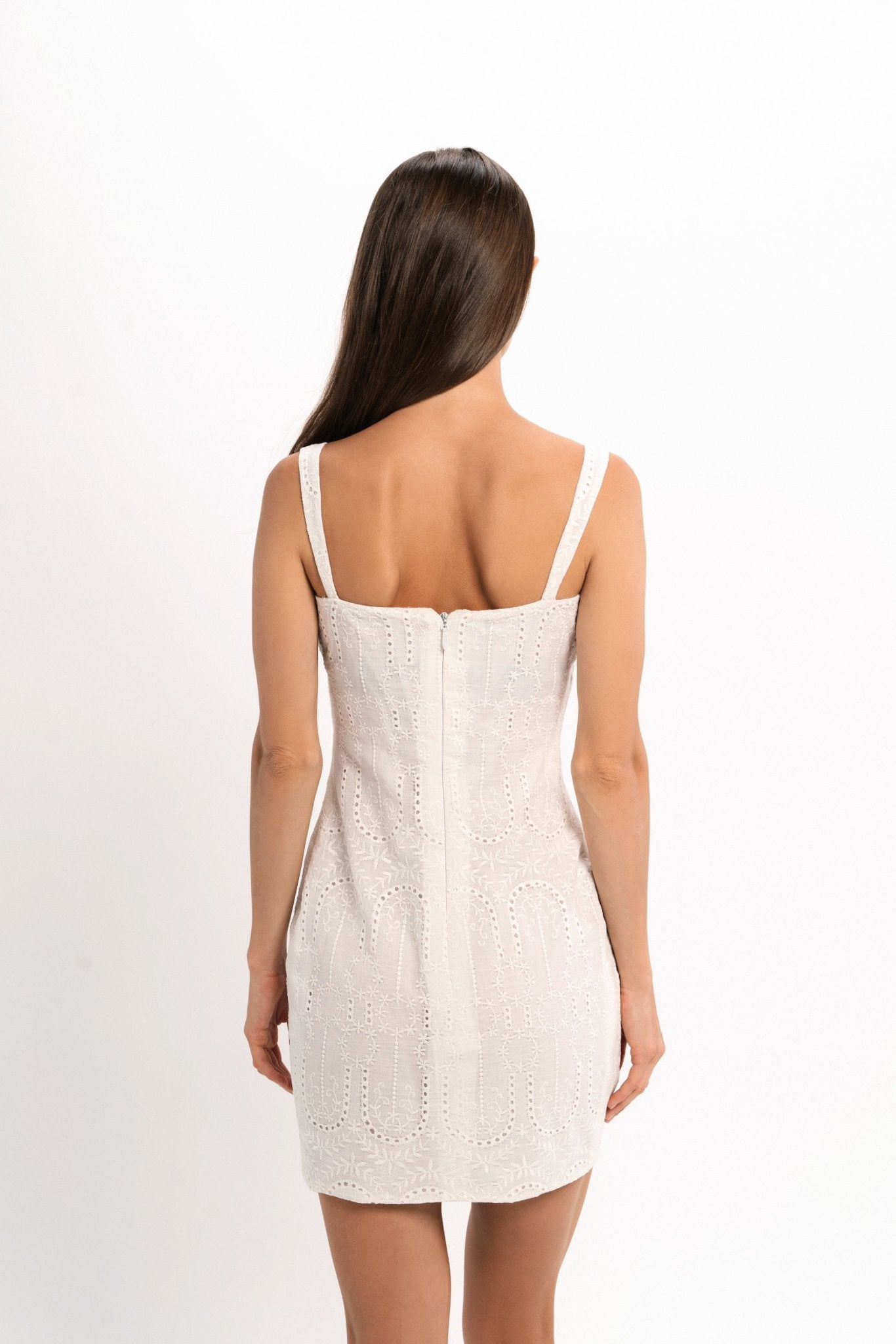 Embroidered Linen Mini Dress - LUCE
