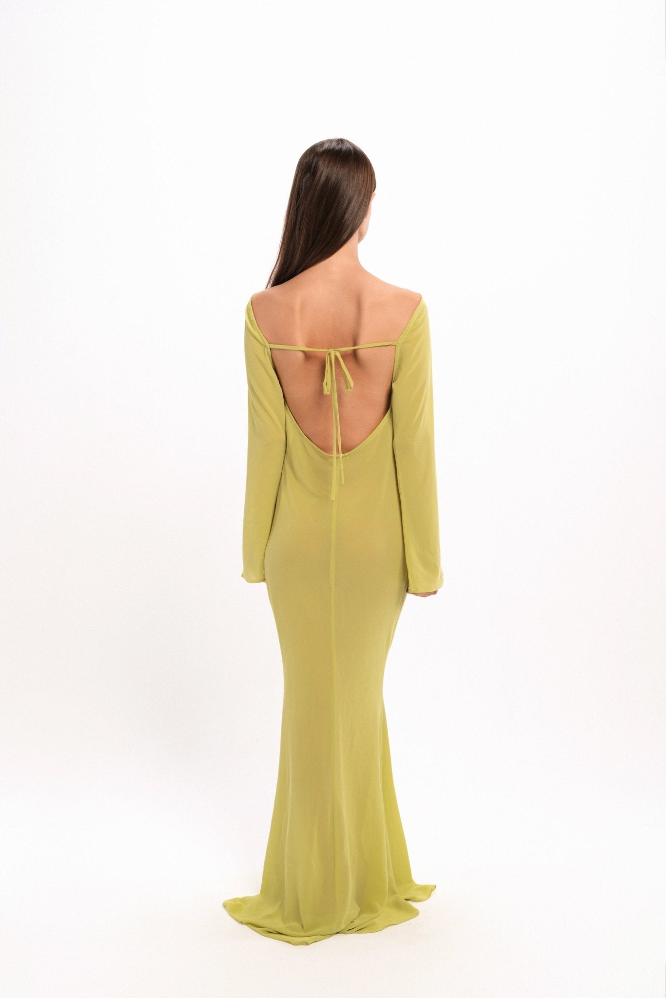 Sheer Backless Maxi Coverup Dress - LUCE